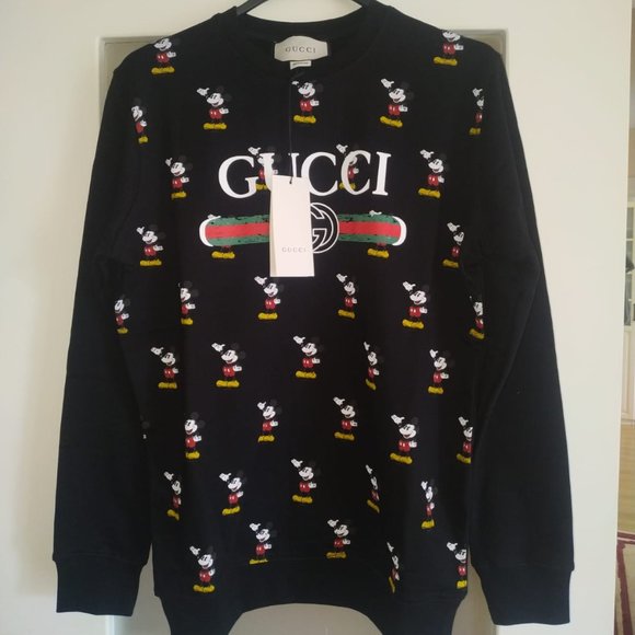 Gucci | Sweaters | Copy Gucci Mickey Mouse Printed Sweaters Black | Poshmark